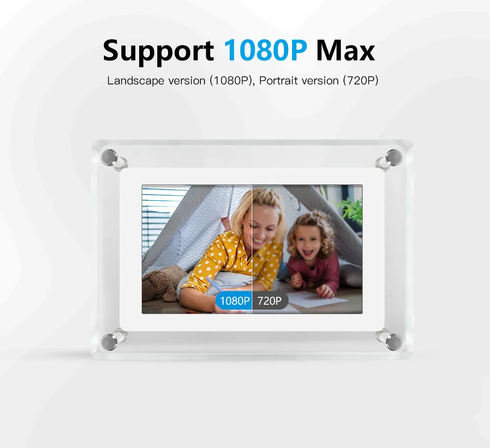 Cleo Digital Photo Frame | Acrylic Design with IPS HD Display