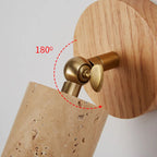 Bento Wall Lamp | Wabi-Sabi Travertine & Wood Design