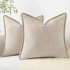 Liorenn - Chenille Decorative Pillow Cover with Stitched Edge