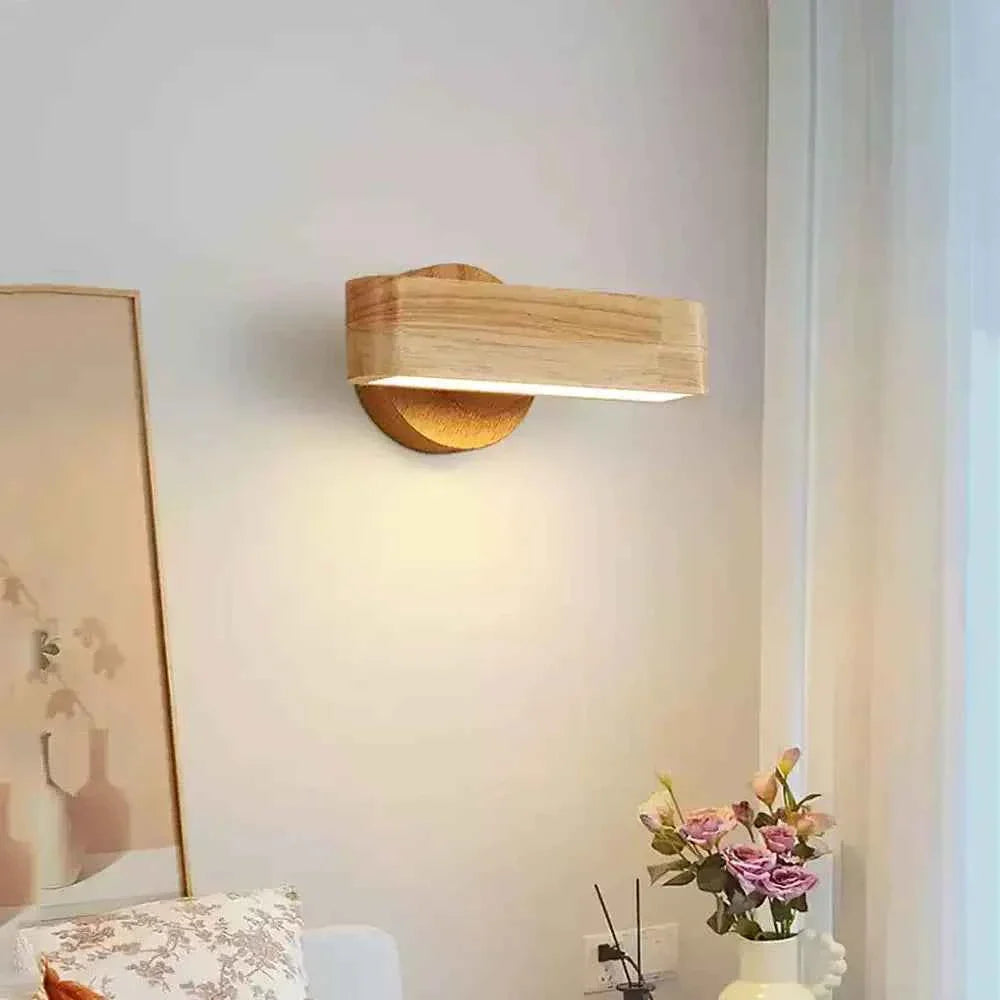 Bento Rotating Wall Lamp | Japanese Solid Wood & Aluminium Design