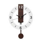 Bela Pendulum Wall Clock | Silent Quartz Movement, Modern Acrylic & Wood