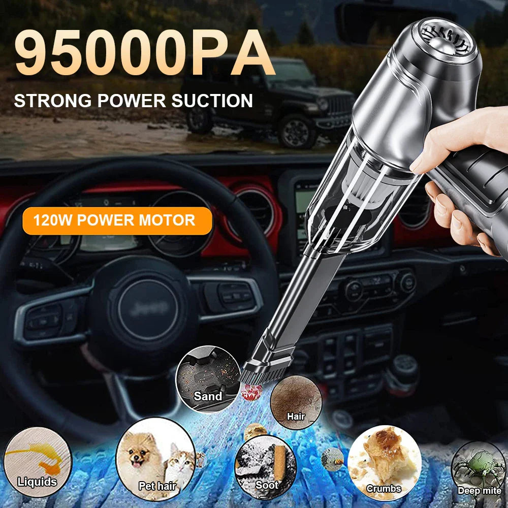 Zyvenor - Cordless Car Handheld Vacuum Cleaner 95000Pa