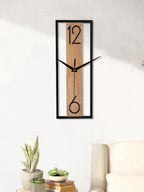 Bela Wall Clock | Slim Wood Grain Design, Silent Quartz Movement
