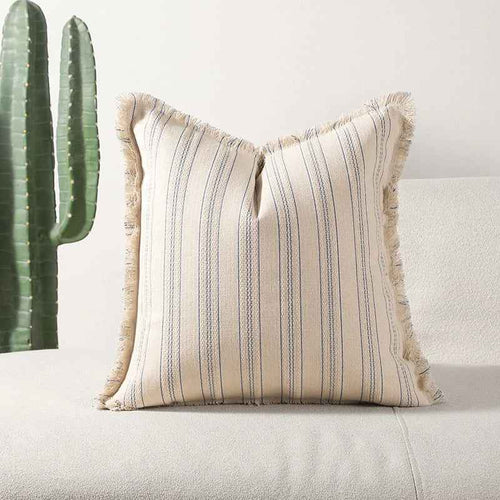 Bela Jacquard Kussenhoes | Luxe Textuur met Fijne Franje Details