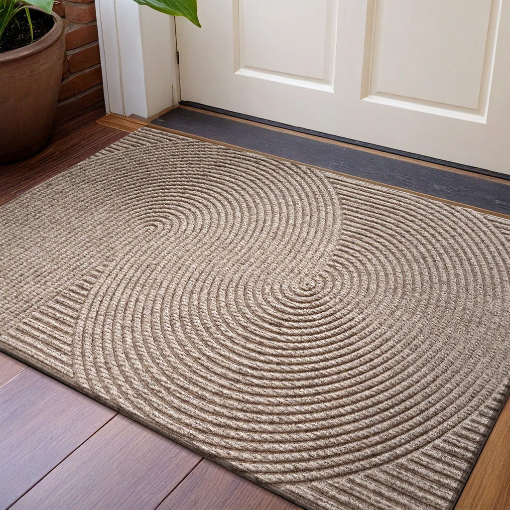 Nivara - 3D Grooved Door Mat of Durable Polyester with Non-Slip for Indoor and Outdoor Use
