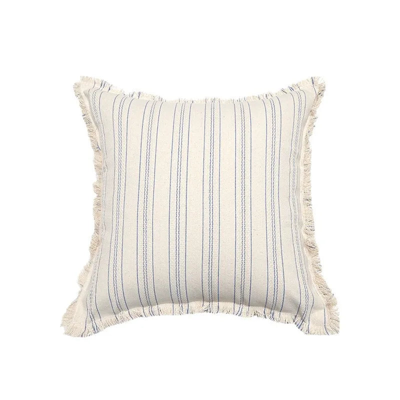 Bela Jacquard Kussenhoes | Luxe Textuur met Fijne Franje Details