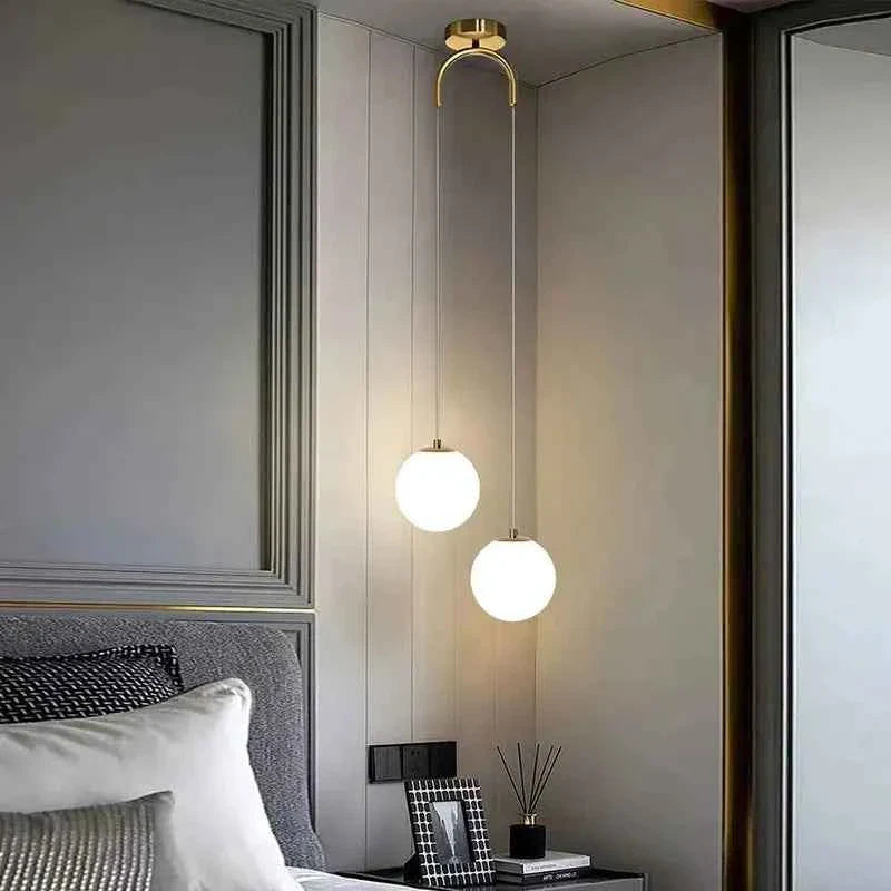 Luma Pendant Light | Nordic Glass Globe, Adjustable Height