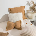 Celestine – Knitted Decorative Pillow With Pom-Poms