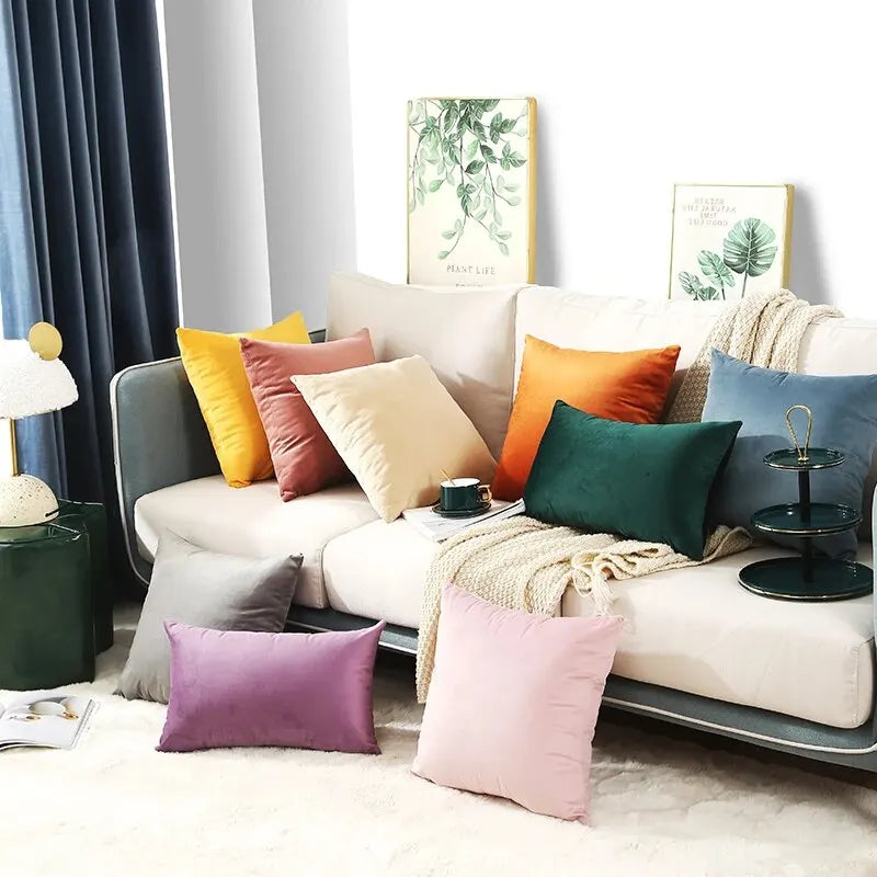 Solmire - Velvet Decorative Pillow Cover 45x45 Cm Square