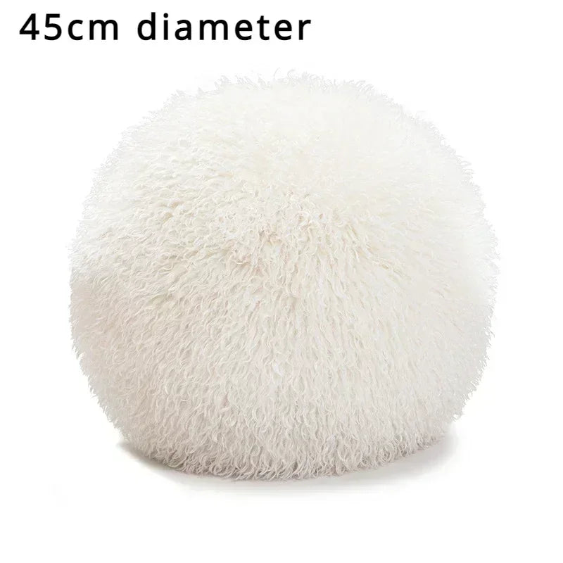 Celestine – Knitted Decorative Pillow With Pom-Poms
