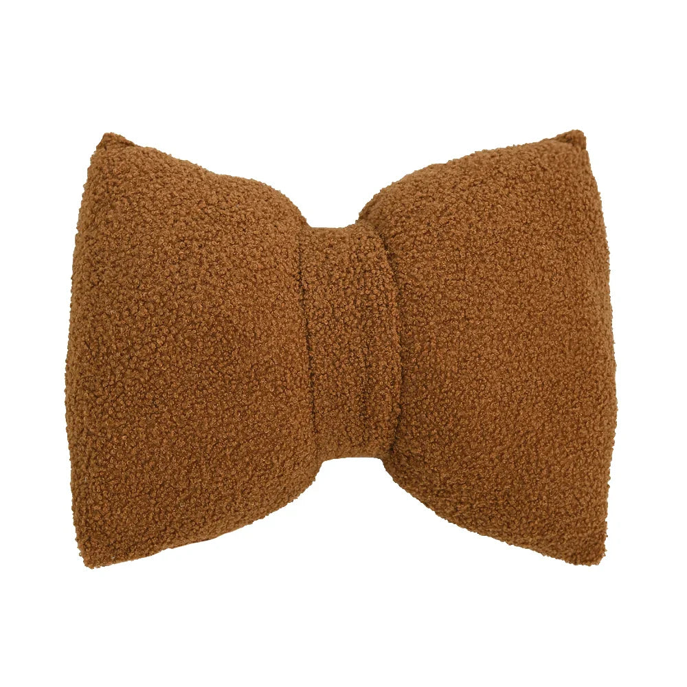 Marivelle - Plush Bow Decorative Pillow With Filling Plain