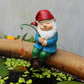 Ligeia - Gnome with Fishing Rod Resin Figurine for Garden Indoor and Outdoor Decoration