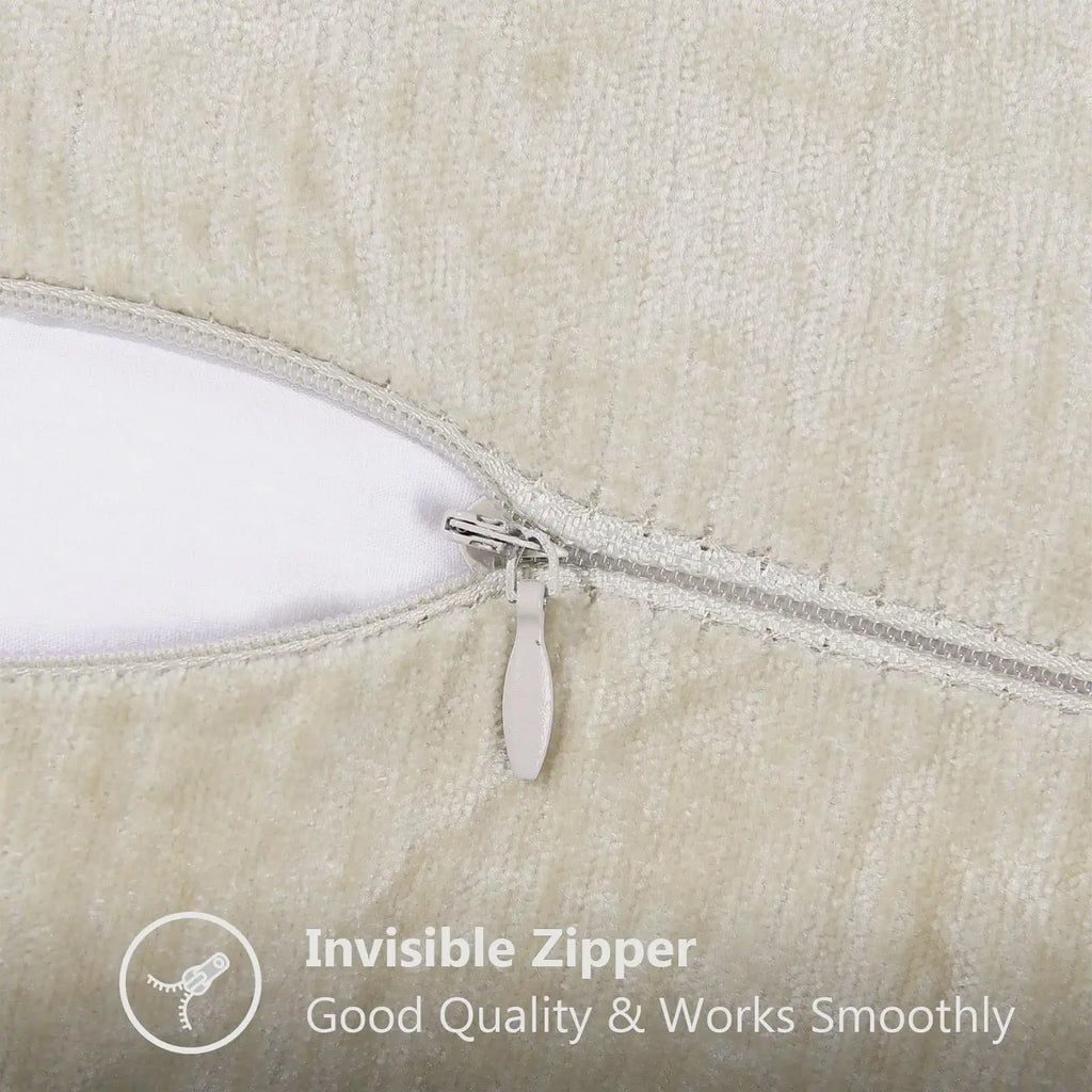 Liorenn - Chenille Decorative Pillow Cover with Stitched Edge