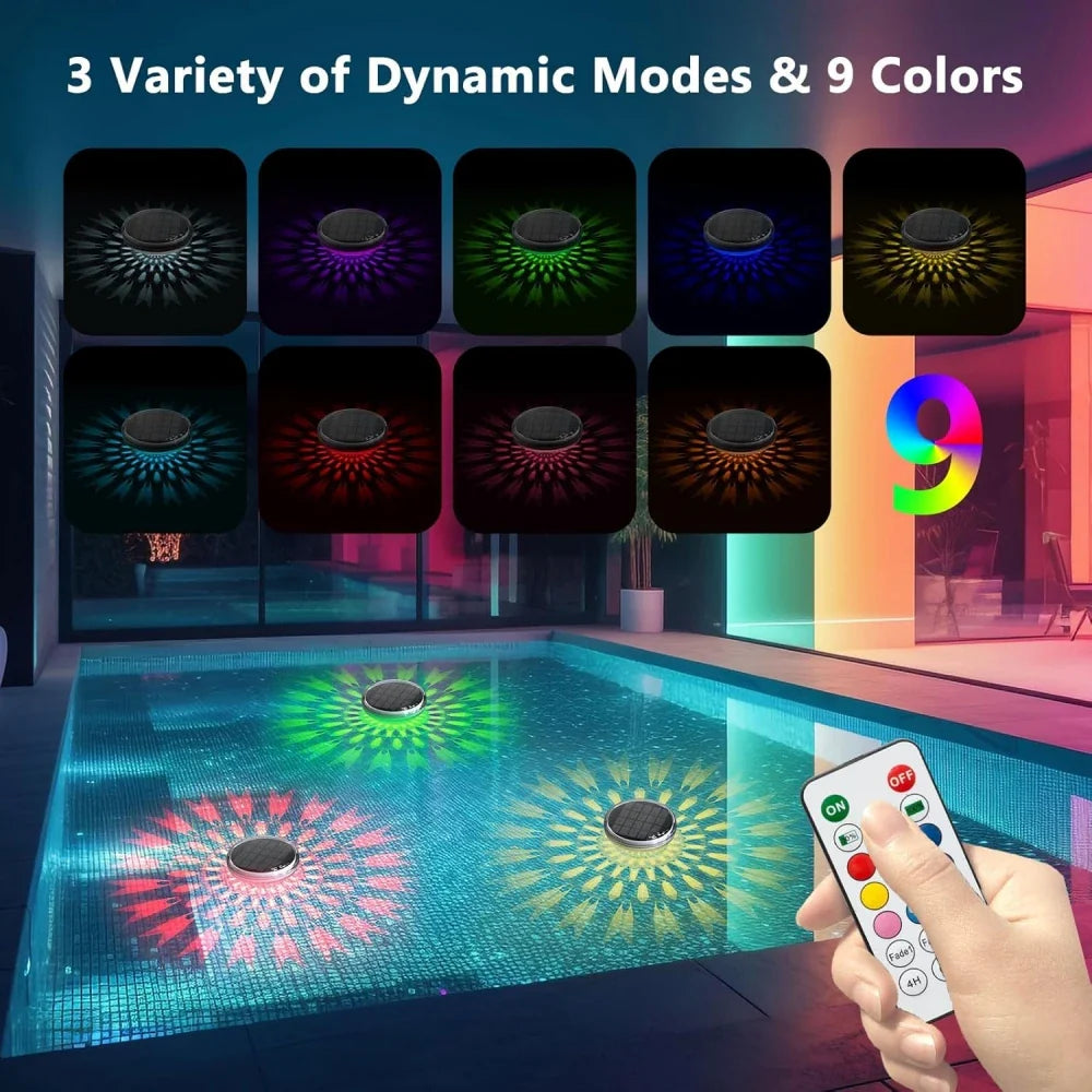 Lumivarn - Solar Floating RGB Pool Light Waterproof LED Projector