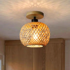 Bamboo Glow Ceiling Lamp | Handwoven Natural Design, Ambient Lighting