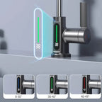 Thalenya - Waterfall Washbasin Faucet with Temperature Display and Movable Sprayer Up and Down