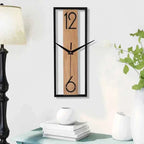 Bela Wall Clock | Slim Wood Grain Design, Silent Quartz Movement