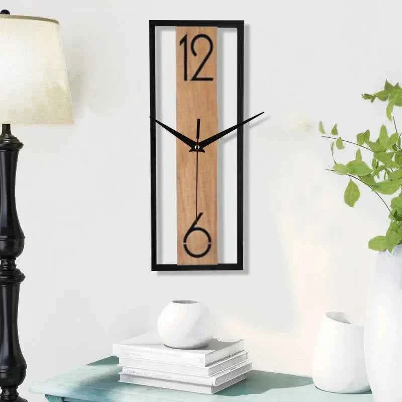 Bela Wall Clock | Slim Wood Grain Design, Silent Quartz Movement