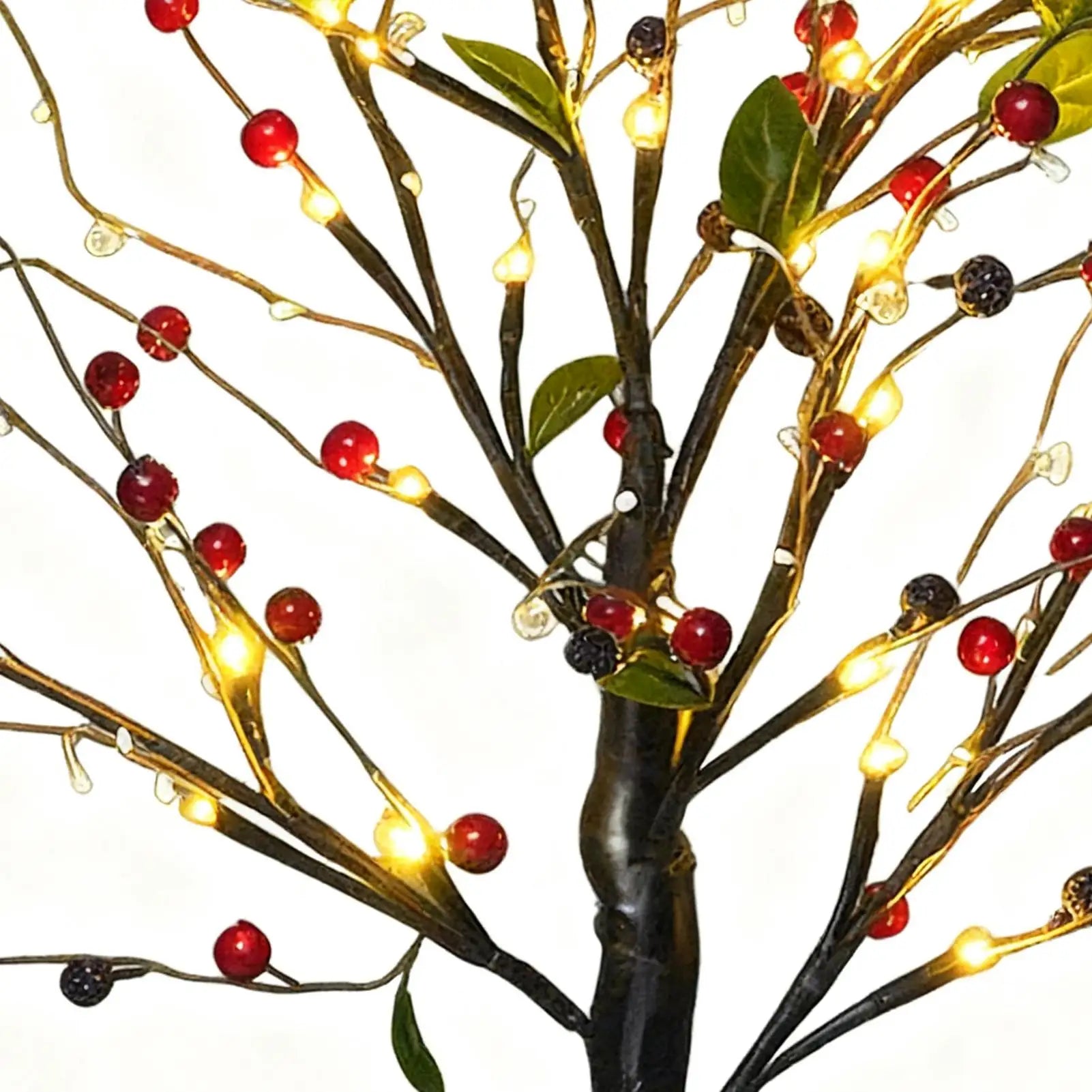 Briella – Illuminated Christmas Tree with Red Berries for Table Decoration