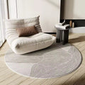 Alveris - Wabi Sabi Round Faux Floor Rug for Living Room Bedroom and Desk Chair