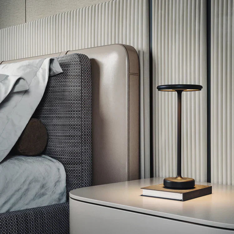 Modern Brass Cone LED Rechargeable Table Lamp 1-Light