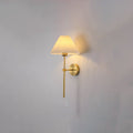 Retro Pleated Fabric Shade Wall Sconce Lamp with Straight Arm - 1-Light