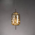 Modern Scandinavian Oval Glass Cylinder Pendant Light - 1-Light Fixture for Bedroom