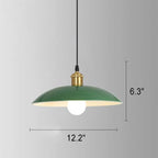 Vintage Industrial Green Iron Dome Cone Pendant Light - 1-Light Design