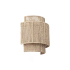 Curved 1-Light Wall Sconce Lamp with Traditional Japanese Rope Weaving for Living Room