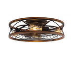 Nordic Industrial Wrought Iron 4-Light Flush Mount Ceiling Fan with Invisible Design
