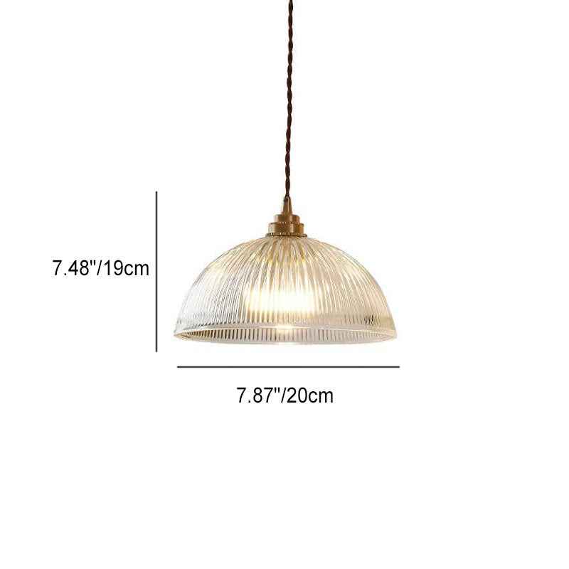 Contemporary Clear Glass Dome Pendant Light with Single Bulb