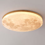 Nordic Minimalist Round Moon LED Flush Mount Ceiling Light in PVC