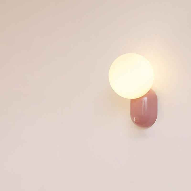 Macaron-Inspired Cream Resin Glass Ball 1-Light Wall Sconce