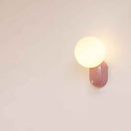 Macaron-Inspired Cream Resin Glass Ball 1-Light Wall Sconce