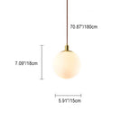Scandinavian Minimalist White Orb Single Pendant Light