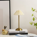 Scandinavian Brass Pleated Fabric Cone Table Light | 1-Light