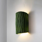Norse-Inspired Striped Resin Half Cylinder Wall Sconce with Dual Lights
