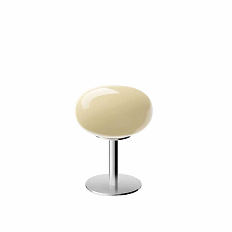 Vintage Nordic Cream Round Glass Table Lamp with Single Light