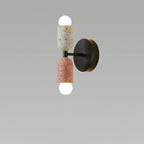 Contemporary Wabi-Sabi Iron and Cement 2-Light Wall Sconce