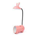 Creative Cartoon Rabbit LED Desk Lamp with Touch Control and USB Pen Holder