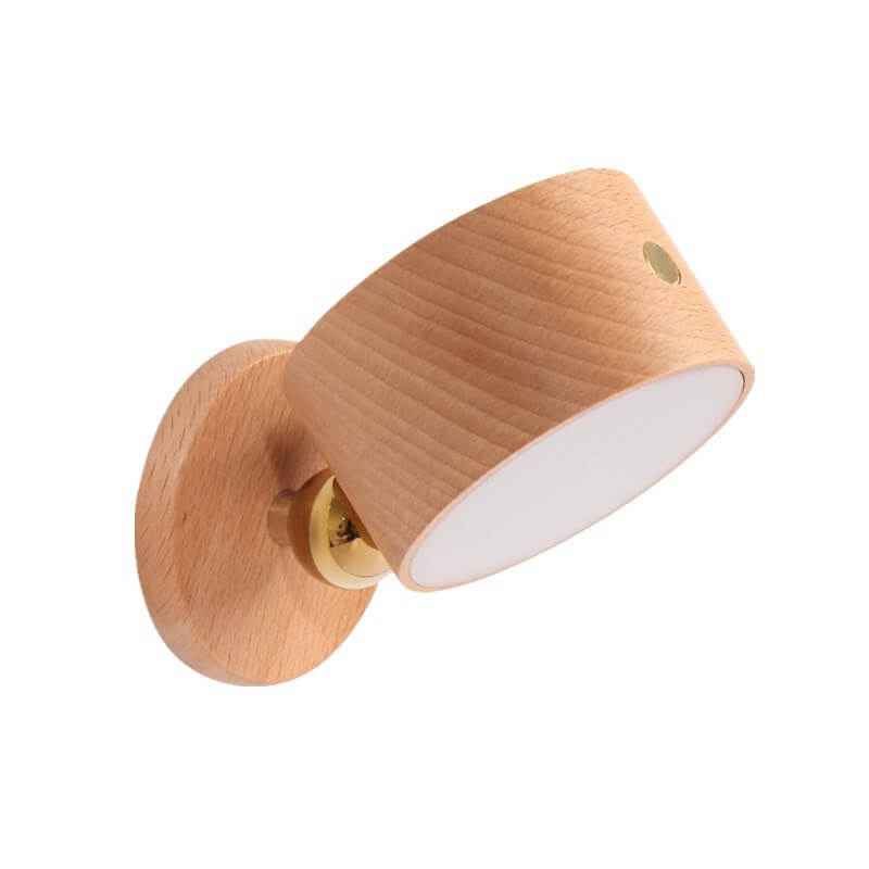 Minimalist Wooden USB Rechargeable Touch-Controlled Magnetic LED Wall Sconce Lamp