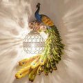 Elegant Vintage Resin Peacock Wall Sconce Lamp with Crystal Ball Shade - 1-Light