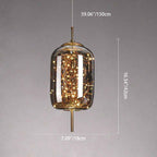 Modern Scandinavian Oval Glass Cylinder Pendant Light - 1-Light Fixture for Bedroom