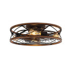Nordic Industrial Wrought Iron 4-Light Flush Mount Ceiling Fan with Invisible Design