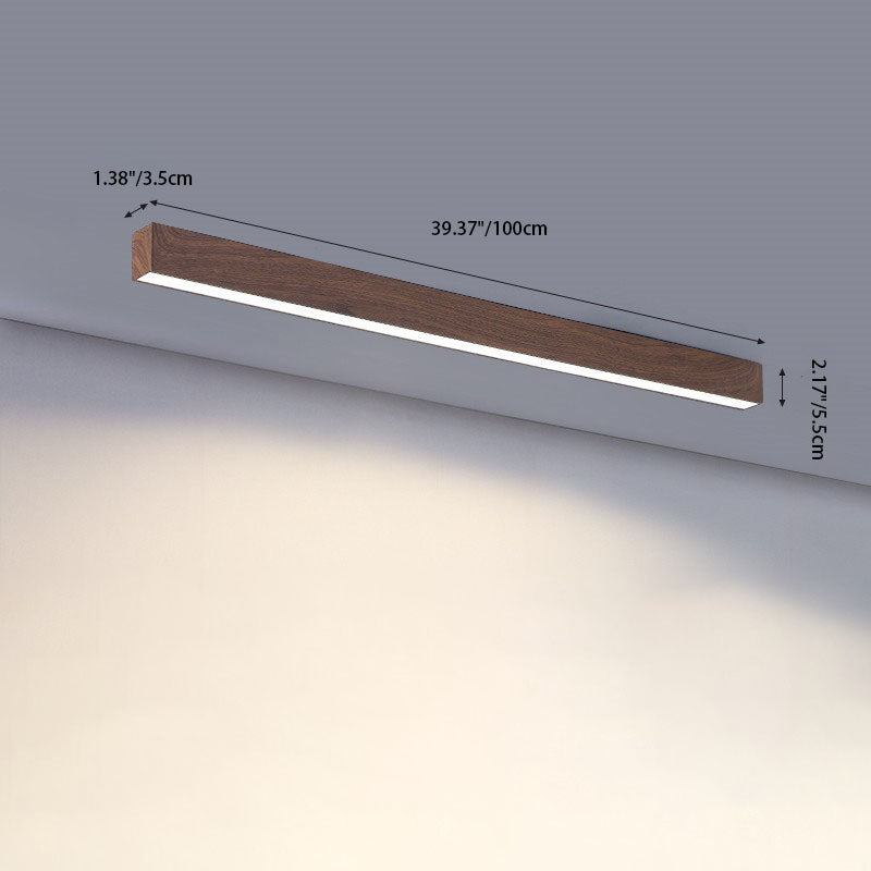 Contemporary Wood Grain Aluminum LED Flush Mount Ceiling Light