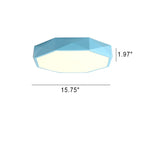 Nordic Macaron Diamond-Shaped Acrylic LED Flush Mount Ceiling Light
