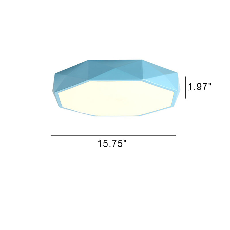 Nordic Macaron Diamond-Shaped Acrylic LED Flush Mount Ceiling Light