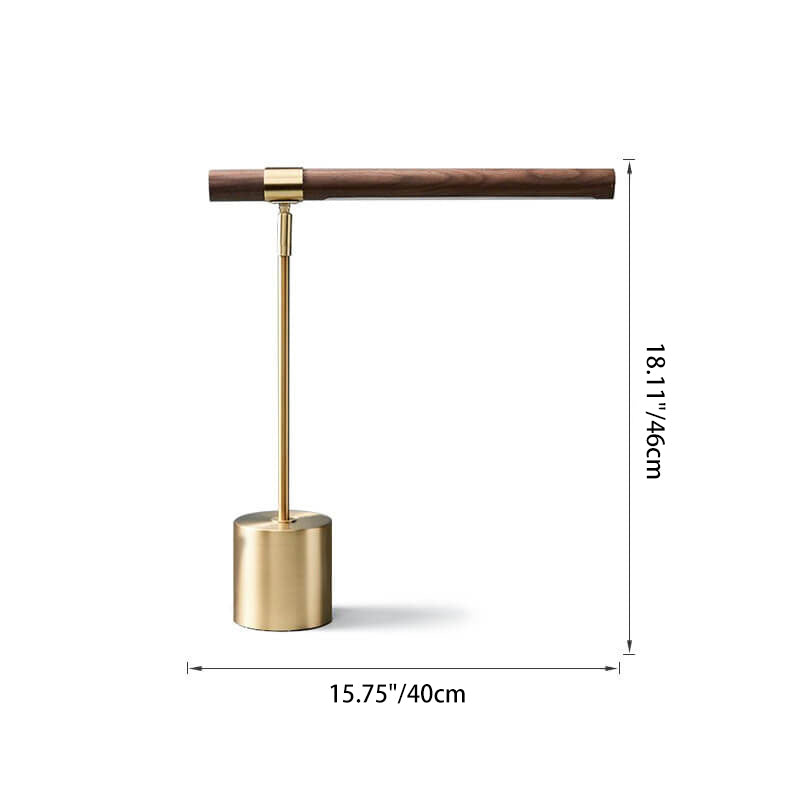 Nordic Minimalist Wood Grain Cylindrical LED Table Lamp with Hardware Base