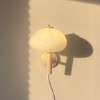 Nordic Vintage White Glass Dome Mushroom Wall Sconce Lamp with Single Light