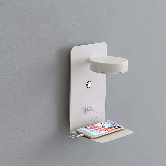 Contemporary Square Iron LED Wall Sconce Lamp with USB Rechargeable Feature